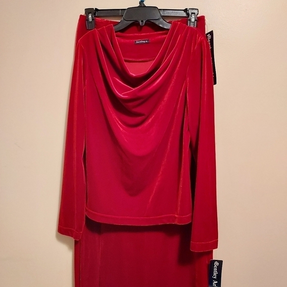 Bentley Arbuckle red velvet NWT size 10 top and skirt - Picture 13 of 14